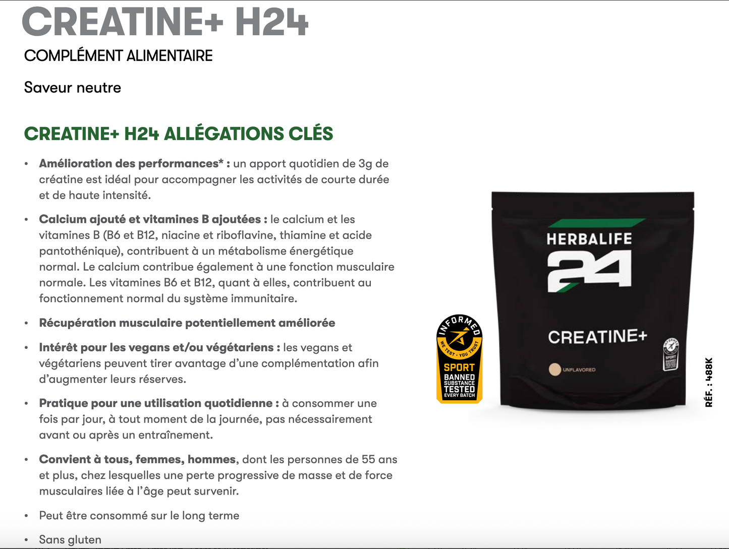Créatine+ Herbalife24 Saveur Neutre 228 g