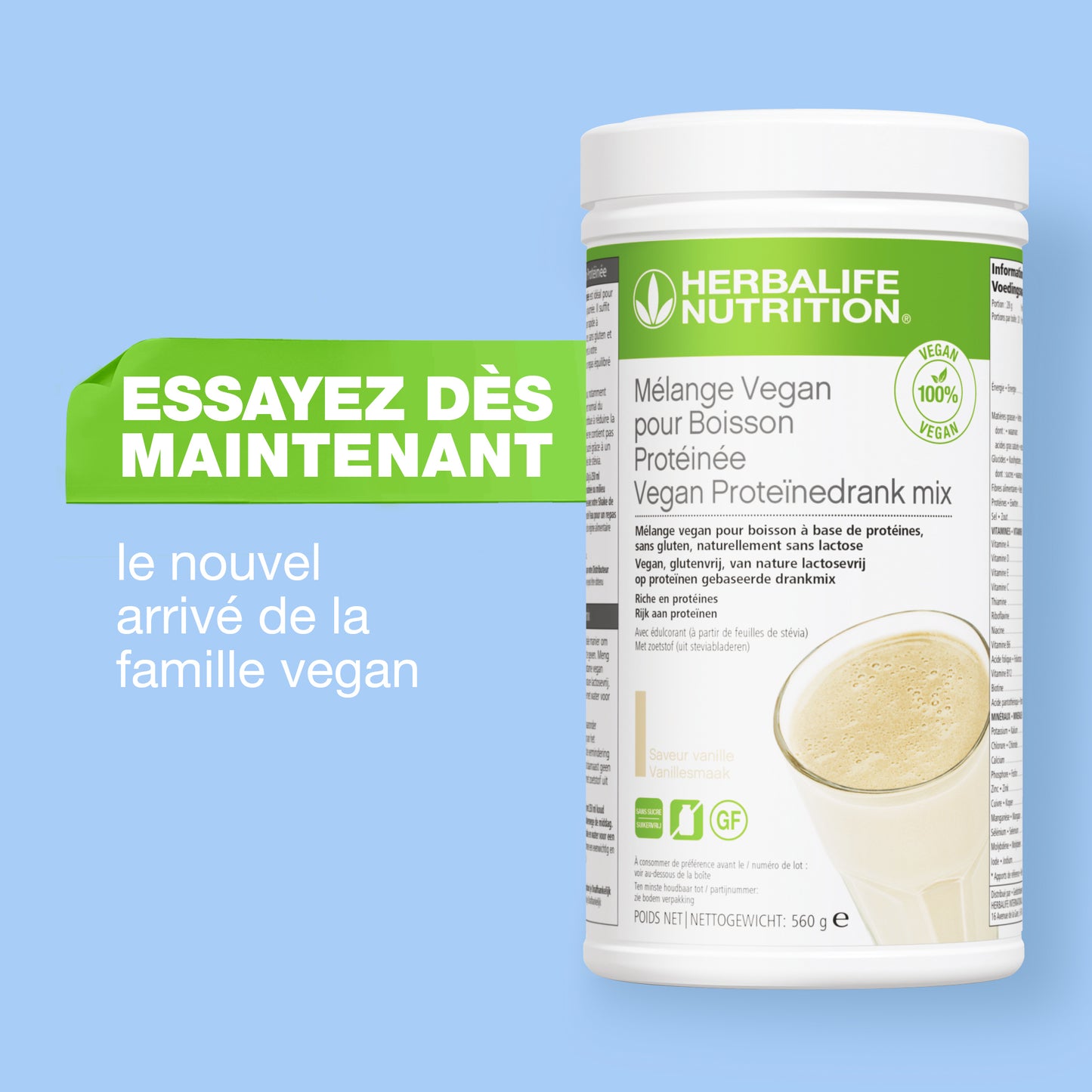 Mélange Vegan pour Boisson Protéinée Vanille