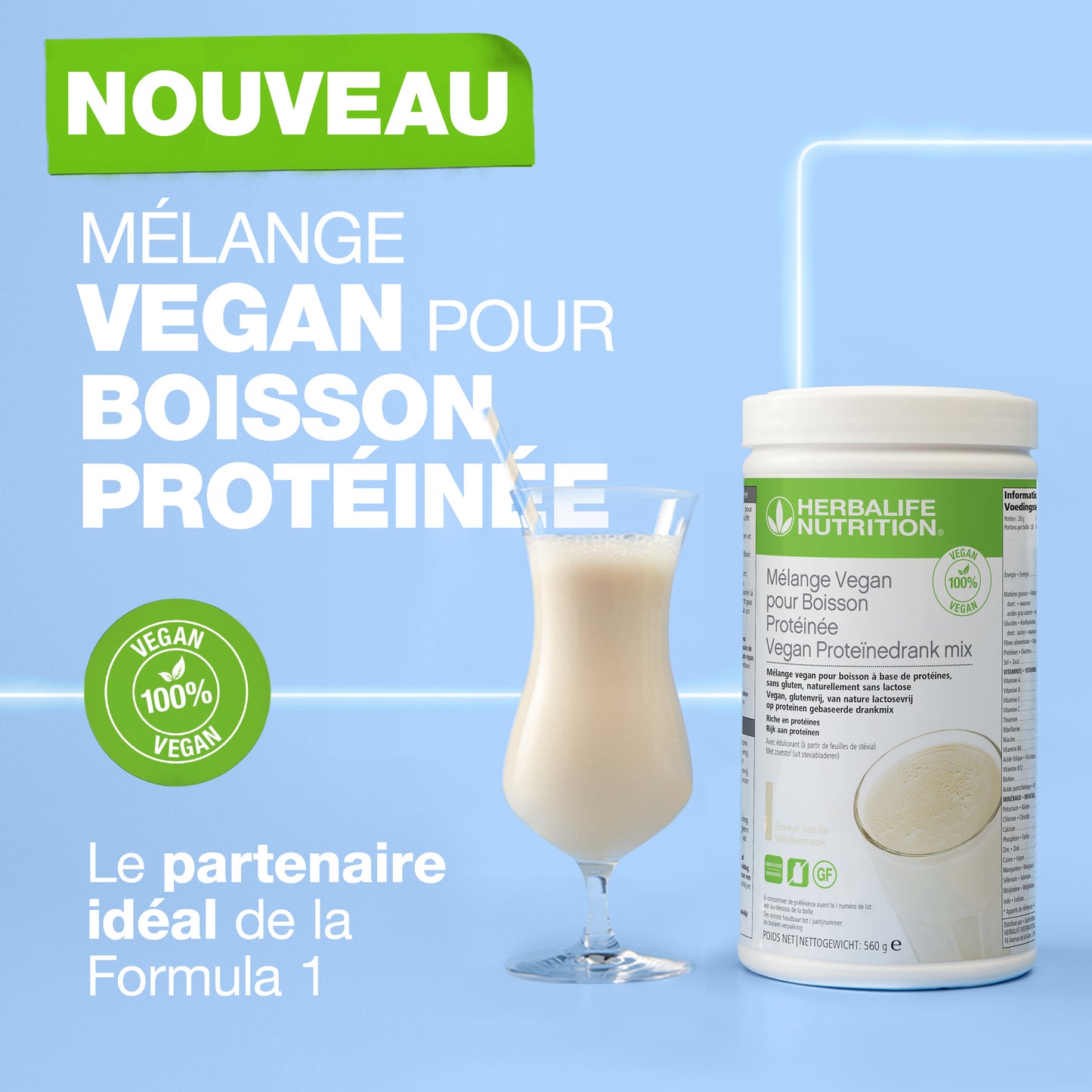 Mélange Vegan pour Boisson Protéinée Vanille