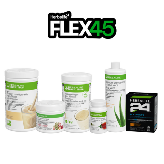 Pack Petit Déjeuner FLEX45 (avec PDM vegan ou PDM protéinée Vanille)